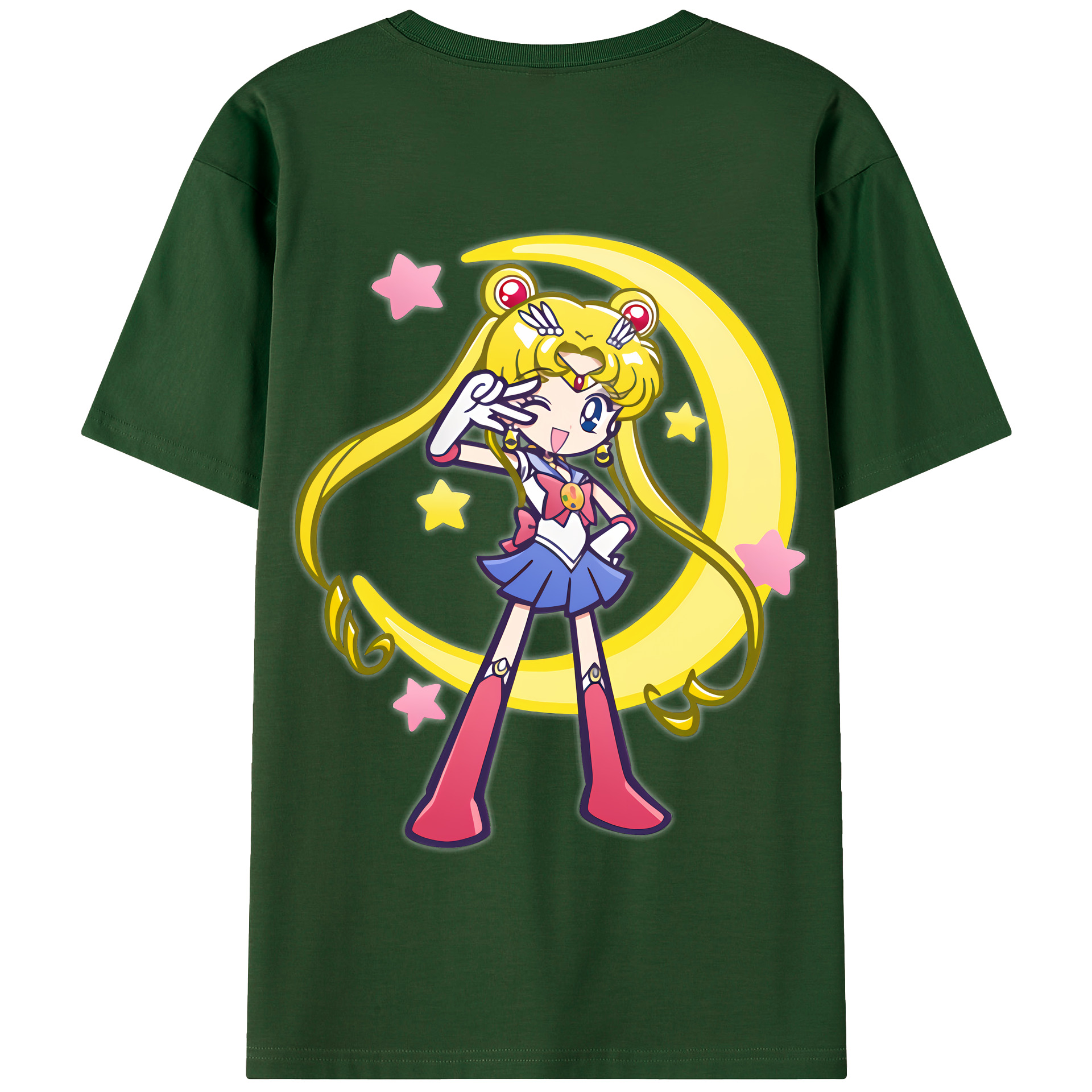 （画像用） 美少女戦士セーラームーン 月野 うさぎ つきの うさぎ Sailor Moon Tsukino Usagi 綿100％半袖Tシャツ（背面プリント）